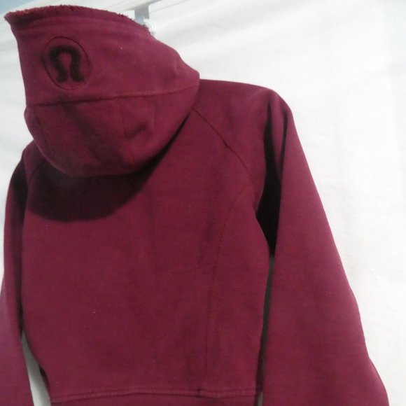 LULULEMON ATHLETICA CANADA | Burgundy Zip-Up Scuba Hoodie / Hooded Jacket - Picture 13 of 16